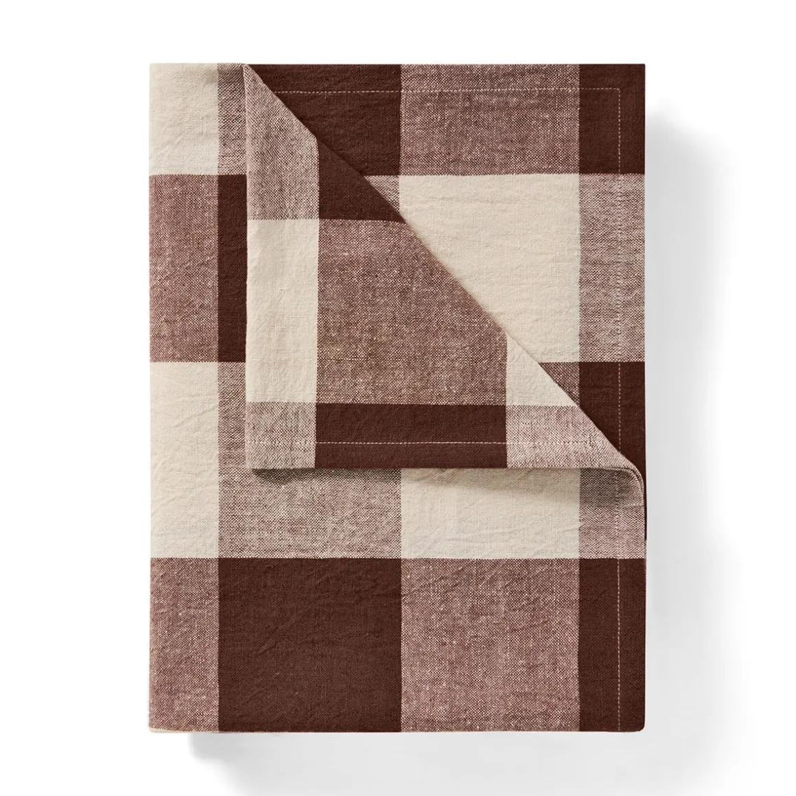Bordsduk Check 240x140cm Linnemix Brun