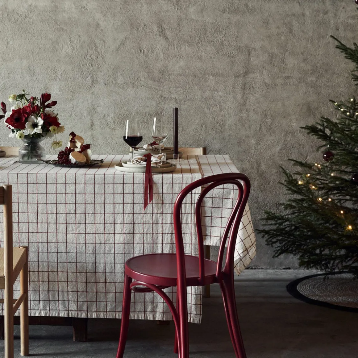Duk Christmas Check 140x240cm Vit/Röd