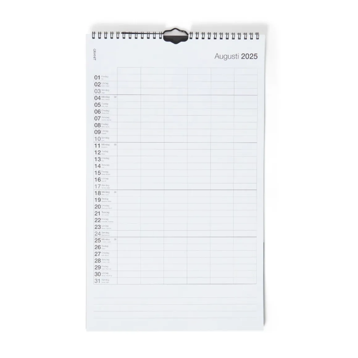 Kalender Kolumn 2025/2026 Beige