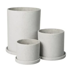 Kruka/Fat Polystone 22cm Vit