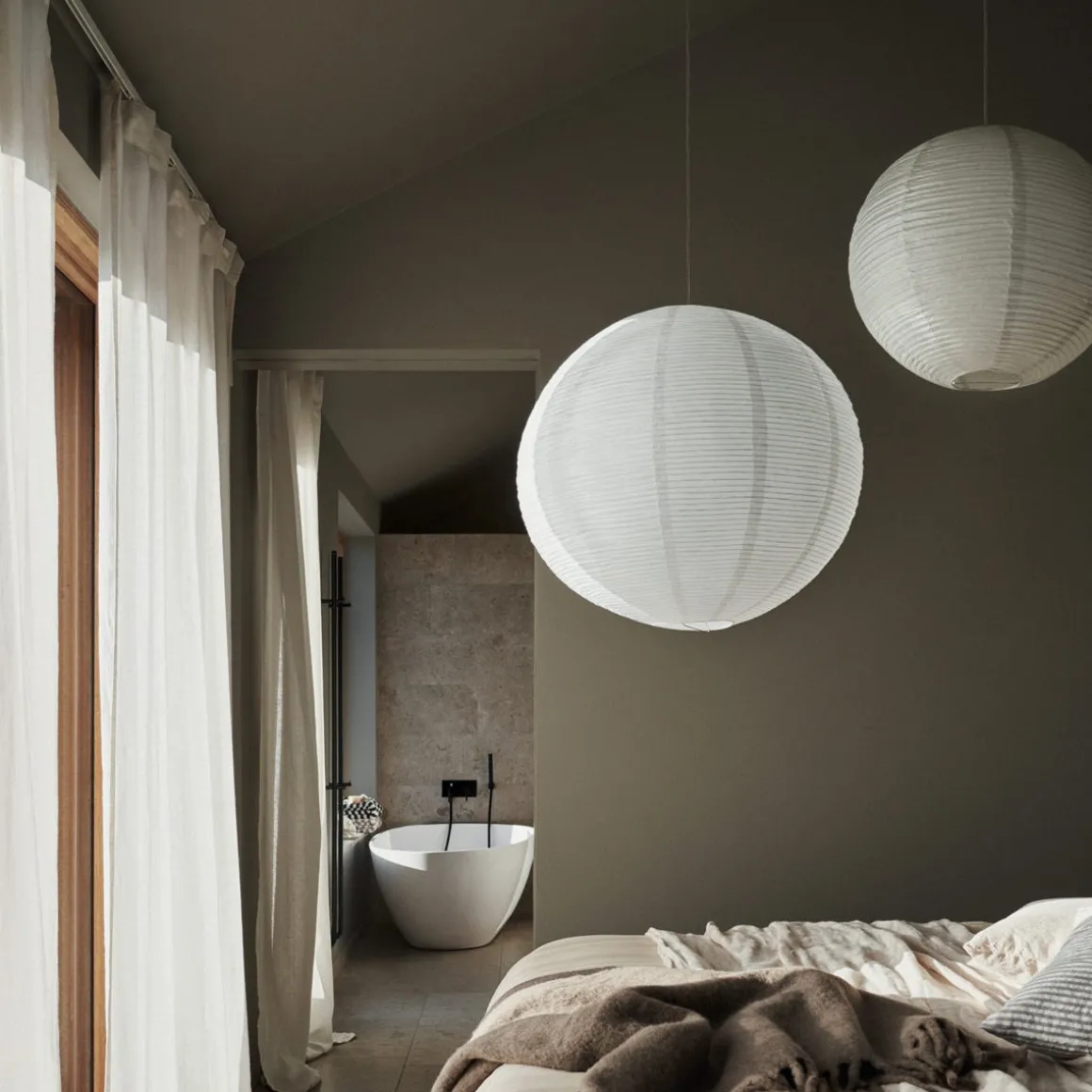 Lampskärm Rispapper Luna 60cm Vit