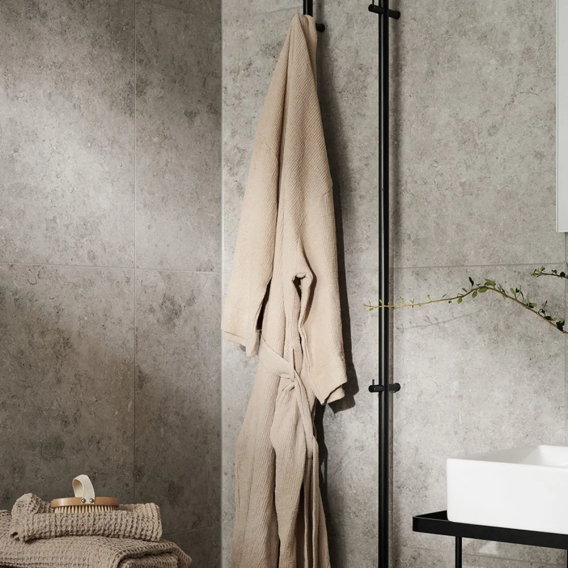 Morgonrock Våfflad One Size Sandbeige