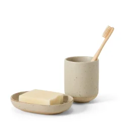 Tandborstmugg 7,5x9,5cm Porslin Beige