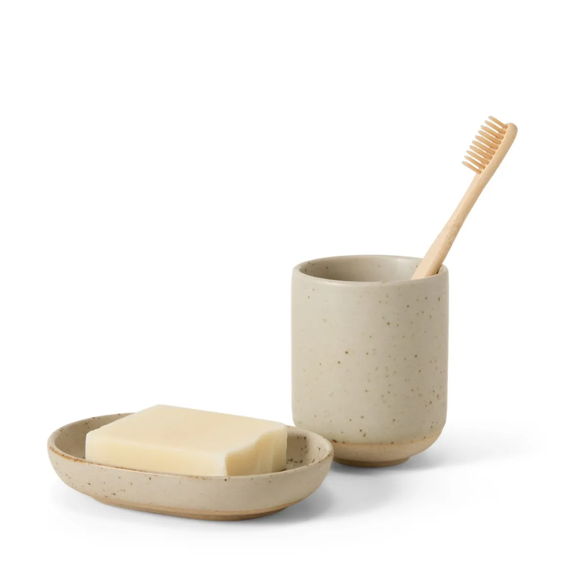 Tandborstmugg 7,5x9,5cm Porslin Beige